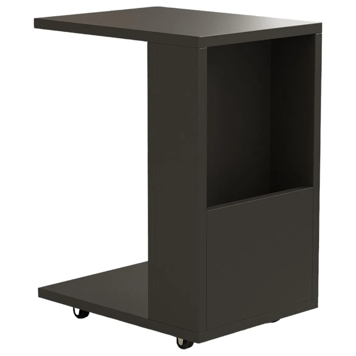 Tavolino da Salotto Nero Antracite oro 2 Cassetti con Piedini 97x60x44h cm, un Vano - Karo