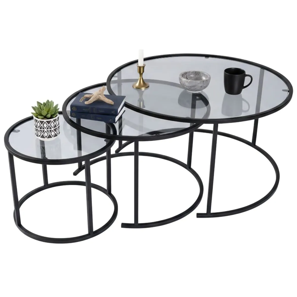 Tavolino da Salotto Nero Forma Ovale Materiale Piano in Legno Nobilitato 120x65x40h cm, Colore Ripiano Nero - Parona