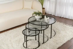 Tavolino da Salotto Nero Forma Ovale Materiale Piano in Legno Nobilitato 120x65x40h cm, Colore Ripiano Nero - Parona