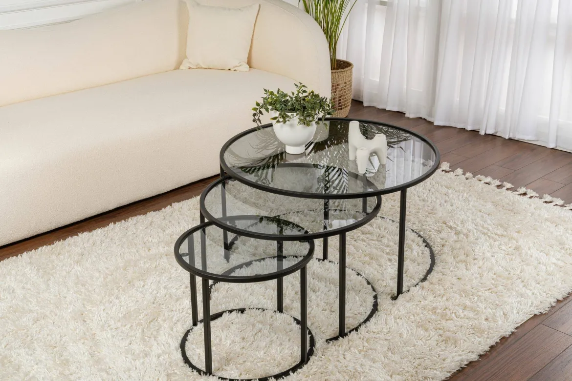Tavolino da Salotto Nero Forma Ovale Materiale Piano in Legno Nobilitato 120x65x40h cm, Colore Ripiano Nero - Parona