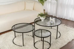 Tavolino da Salotto Nero Forma Ovale Materiale Piano in Legno Nobilitato 120x65x40h cm, Colore Ripiano Nero - Parona