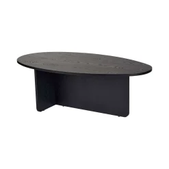 Tavolino da Salotto Nero Forma Ovale Materiale Piano in Legno Nobilitato 120x65x40h cm, Colore Ripiano Nero - Parona