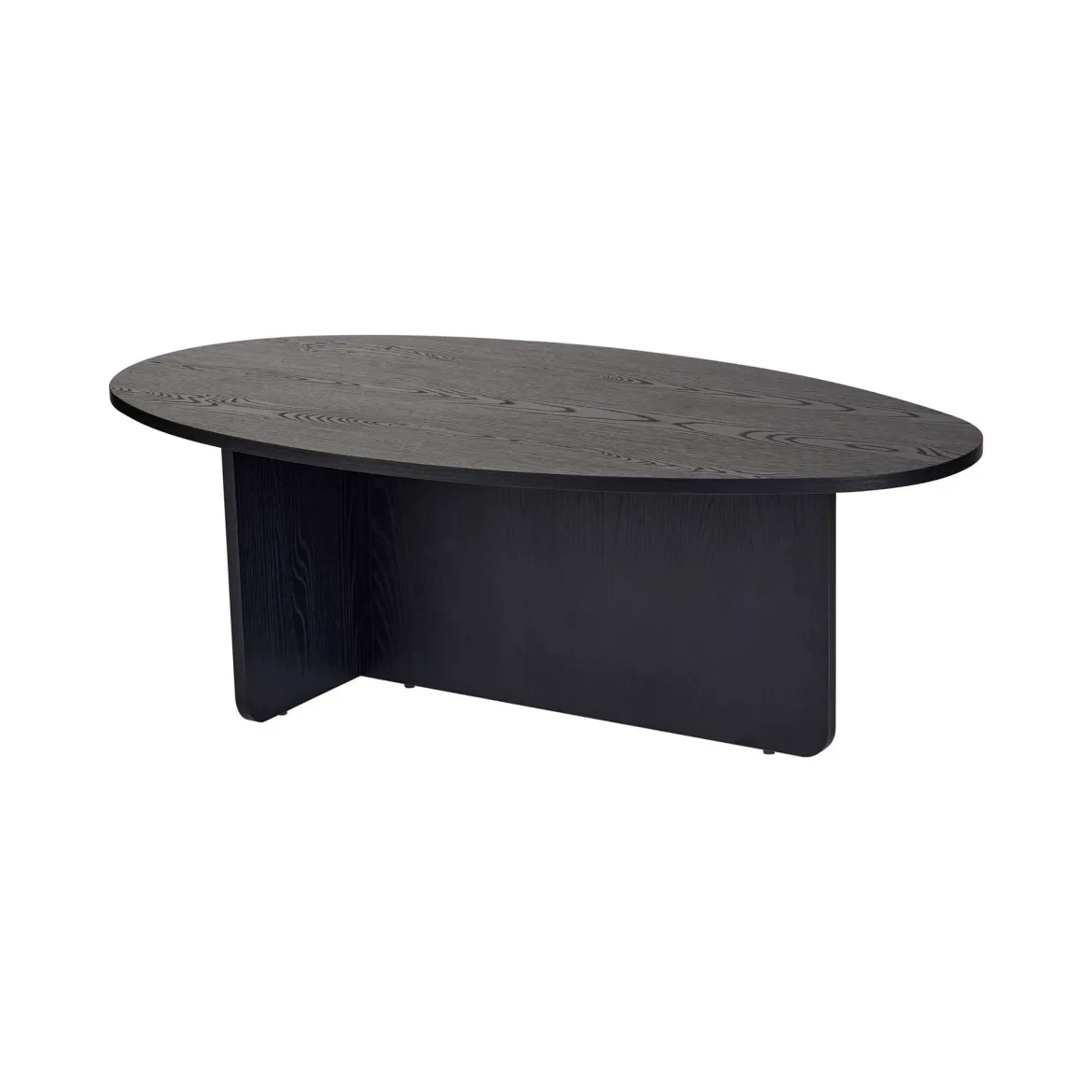 Tavolino da Salotto Nero Forma Ovale Materiale Piano in Legno Nobilitato 120x65x40h cm, Colore Ripiano Nero - Parona