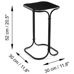 Tavolino da Salotto Nero Forma Quadrato Materiale Piano in Metallo 45x45x52h cm, Colore Ripiano Nero - Lorsica