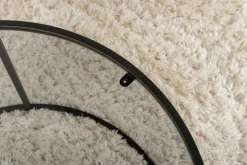 Tavolino da Salotto Nero Portariviste Forma Rotonda 80x80x43h cm, Sfumatura Colore Ripiano Fume - Geralt