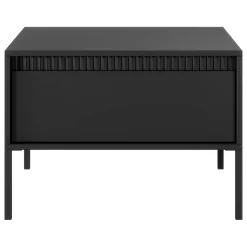 Tavolino da Salotto Nero un Cassetto con Piedini 68x48x68h cm, un Vano - Kasinela