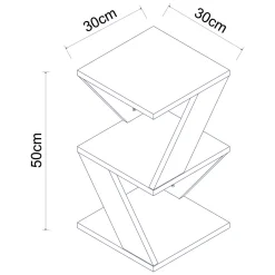 Tavolino da Salotto Nero 2 Vani Forma Rettangolare 30x30x54h cm, Materiale Piano in Legno Nobilitato - Serino