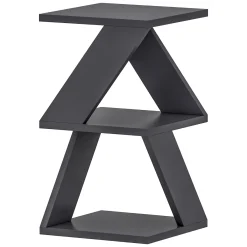 Tavolino da Salotto Nero 2 Vani Forma Rettangolare 30x30x54h cm, Materiale Piano in Legno Nobilitato - Serino