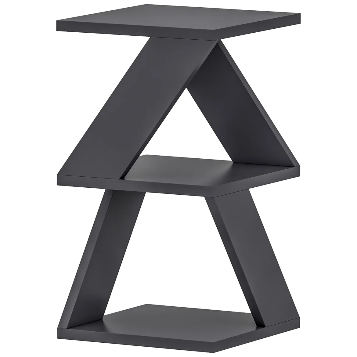 Tavolino da Salotto Nero 2 Vani Forma Rettangolare 30x30x54h cm, Materiale Piano in Legno Nobilitato - Serino