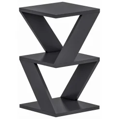 Tavolino da Salotto Nero 2 Vani Forma Rettangolare 30x30x54h cm, Materiale Piano in Legno Nobilitato - Serino