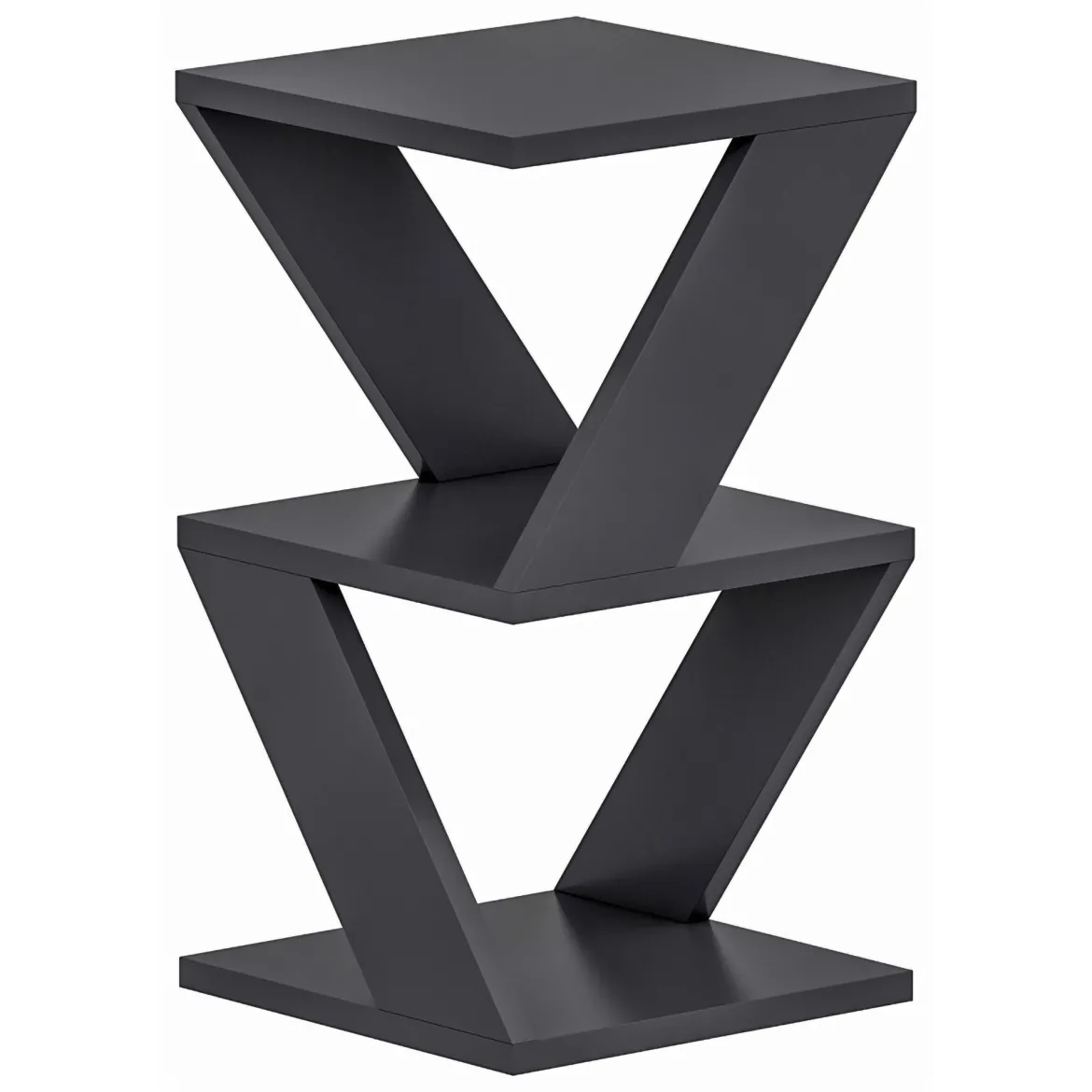 Tavolino da Salotto Nero 2 Vani Forma Rettangolare 30x30x54h cm, Materiale Piano in Legno Nobilitato - Serino