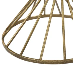 Tavolino da Salotto oro Bianco Forma Rotondo Colore Ripiano Bianco 42x42x50h cm, Materiale Struttura in Vetro - FoxGla