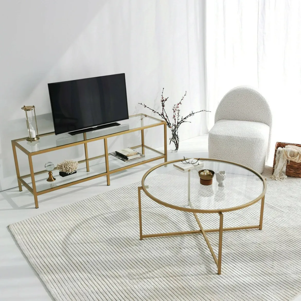Tavolino da Salotto oro Cassetti 83x83x40h cm, Vani - Ecaterina