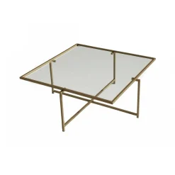 Tavolino da Salotto oro Cassetti Resistente All'appannamento 94x64x35h cm, Vani - Anna