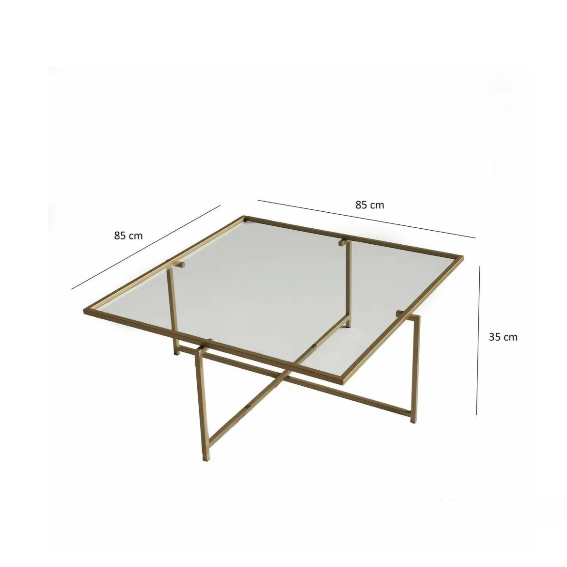 Tavolino da Salotto oro Cassetti Resistente All'appannamento 94x64x35h cm, Vani - Anna