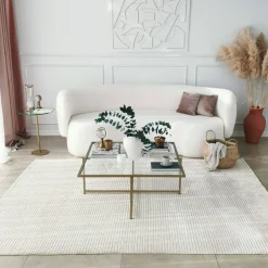 Tavolino da Salotto oro Cassetti Resistente All'appannamento 94x64x35h cm, Vani - Anna