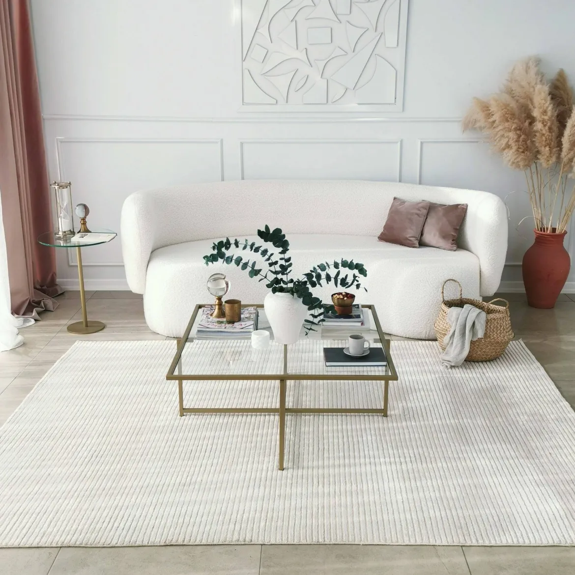 Tavolino da Salotto oro Cassetti Resistente All'appannamento 94x64x35h cm, Vani - Anna