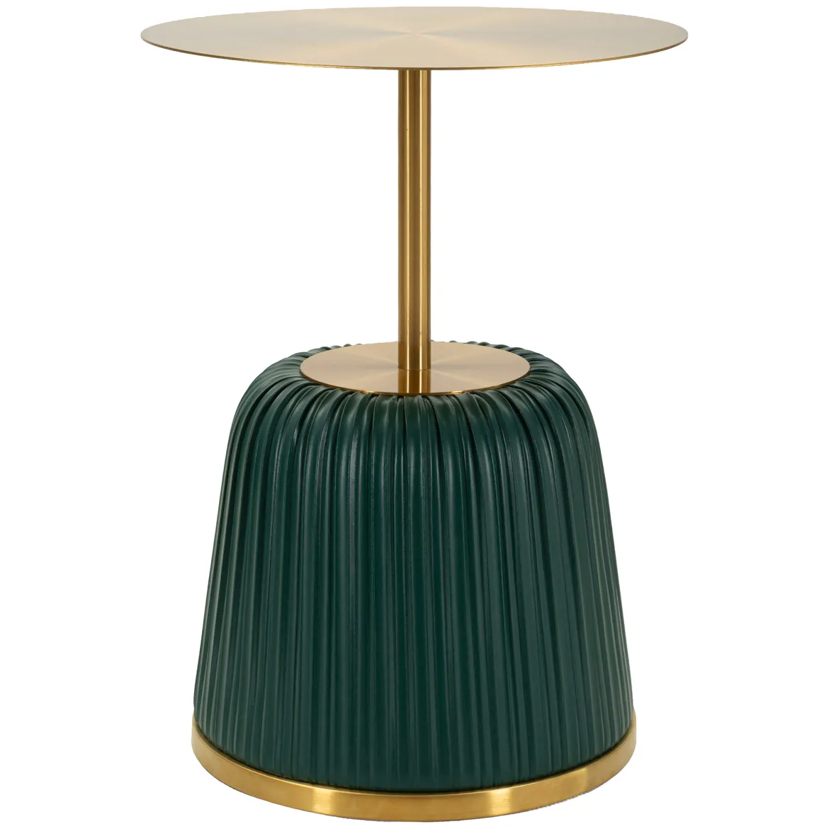Tavolino da Salotto oro Verde Forma Rotondo Colore Ripiano oro 43x35x43h cm, Materiale Struttura in Plastica - Kep