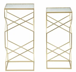 Tavolino da salotto quadrato oro 31x31x68h cm - George