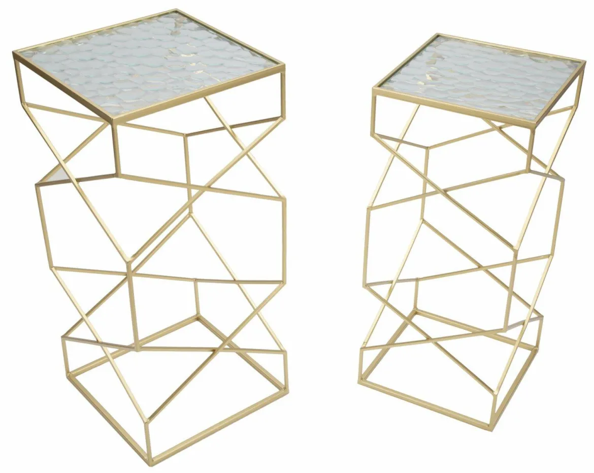 Tavolino da salotto quadrato oro 31x31x68h cm - George