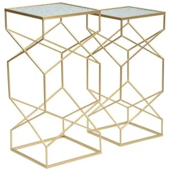 Tavolino da salotto quadrato oro 31x31x68h cm - George