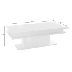 Tavolino da salotto rettangolare antracite 100x55x42h cm - Iside