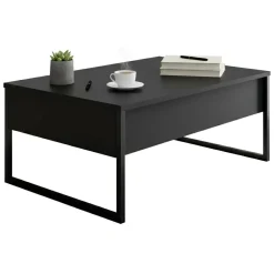 Tavolino da salotto rettangolare antracite e nero 90x60x40h cm - Lavinia