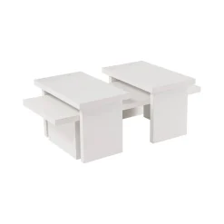 Tavolino da salotto rettangolare bianco 110x45x41h cm - Amarantha