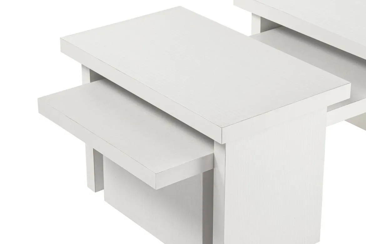 Tavolino da salotto rettangolare bianco 120x60x42h cm - Lazise