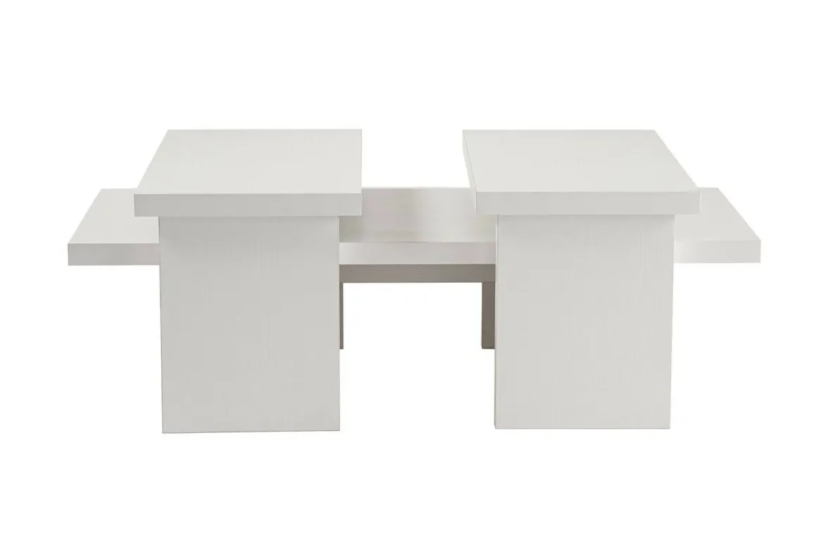 Tavolino da salotto rettangolare bianco 120x60x42h cm - Lazise
