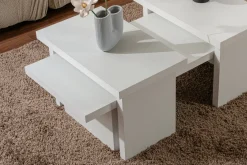 Tavolino da salotto rettangolare bianco 120x60x42h cm - Lazise