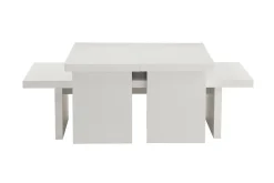 Tavolino da salotto rettangolare bianco 110x45x41h cm - Amarantha