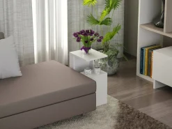 Tavolino da salotto rettangolare bianco 37x45x60h cm - Muifa