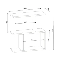 Tavolino da salotto rettangolare bianco e cemento 100x45x50h cm - Almas