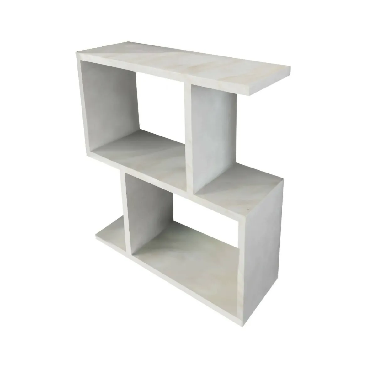 Tavolino da salotto rettangolare bianco e cemento 100x45x50h cm - Almas