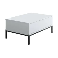 Tavolino da salotto rettangolare bianco e nero 90x60x40h cm - Vespero