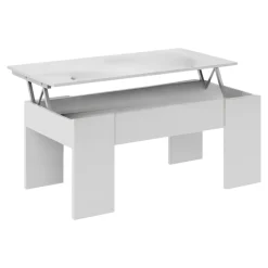Tavolino da salotto rettangolare bianco lucido 100x45x50h cm - Almas