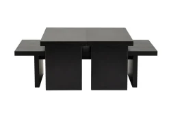 Tavolino da salotto rettangolare nero 110x45x41h cm - Amarantha