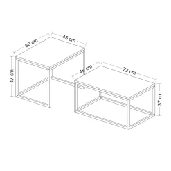 Tavolino da salotto rettangolare noce 35x40x65h cm - Tembin