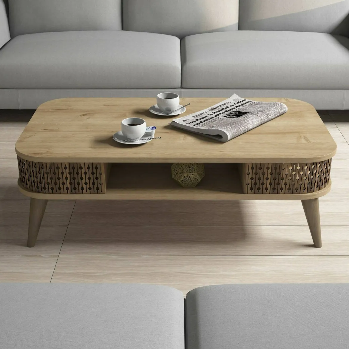 Tavolino da salotto rettangolare quercia 105x60x34h cm - Cigno