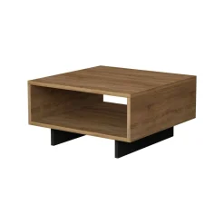 Tavolino da salotto rettangolare quercia e bianco 90x60x31h cm - Ay