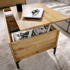 Tavolino da salotto rettangolare rovere nodi 99x60x41h cm - Alexius