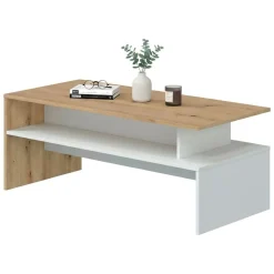 Tavolino da salotto rettangolo stondato crema 105x60x34h cm - Medicina