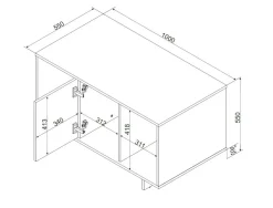 Tavolino da salotto Rho, 100x55 h55 cm, Beige