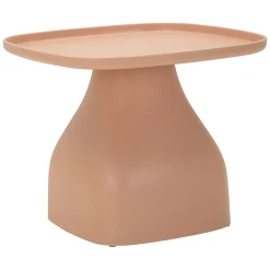 Tavolino da Salotto Rosa Adatto per Indoor/outdoor Angoli Arrotondati Forma Rettangolare 48x48x38h cm, Colore Ripiano Rosa - Inhamb