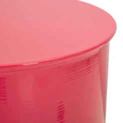 Tavolino da Salotto Rosa Forma Rotondo Colore Ripiano Rosa 33x51x33h cm, Materiale Piano in Metallo - Bandip