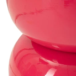 Tavolino da Salotto Rosa Forma Rotondo Colore Ripiano Rosa 33x51x33h cm, Materiale Piano in Metallo - Bandip