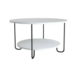 Tavolino da salotto rotondo bianco 80x80x45h cm - Plodio