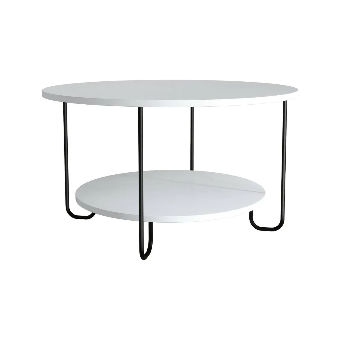 Tavolino da salotto rotondo bianco 80x80x45h cm - Plodio