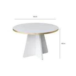 Tavolino da salotto rotondo oro e bianco 60x60x40h cm - Armanda